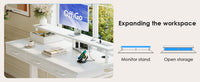OffiGo Electric Standing Desk, 120 X 54cm Height Adjustable Desk with 3 Drawers, RGB LED Strip, White