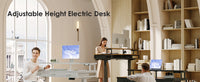 OffiGo Electric Standing Desk, 120 X 54cm Height Adjustable Desk with 3 Drawers, RGB LED Strip, White