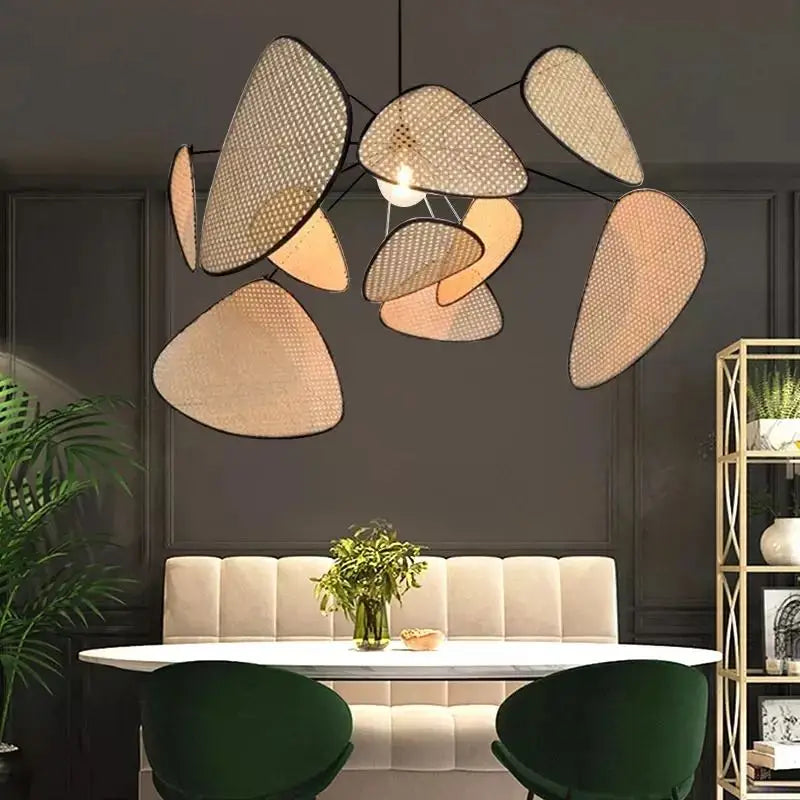 Handwoven Bamboo Rattan Chandelier