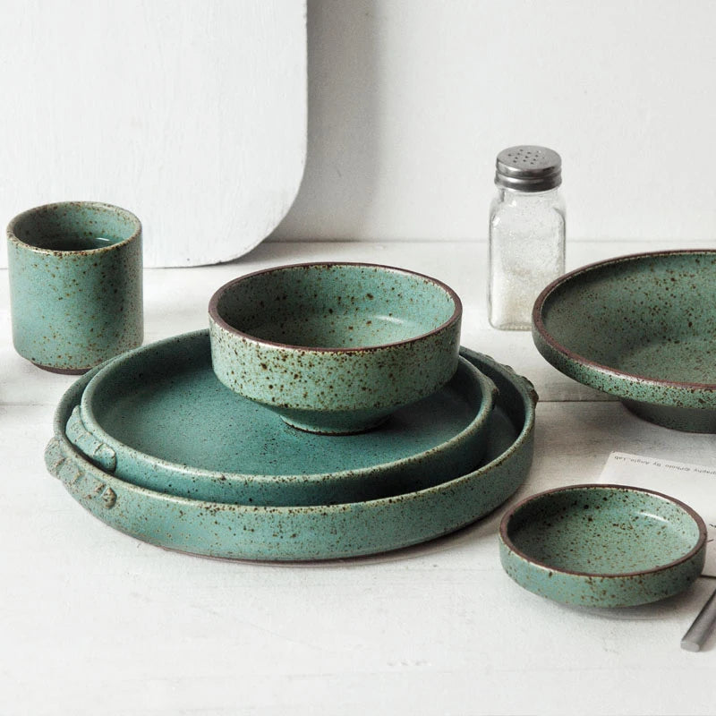 Retro Green Ceramic Dinnerware