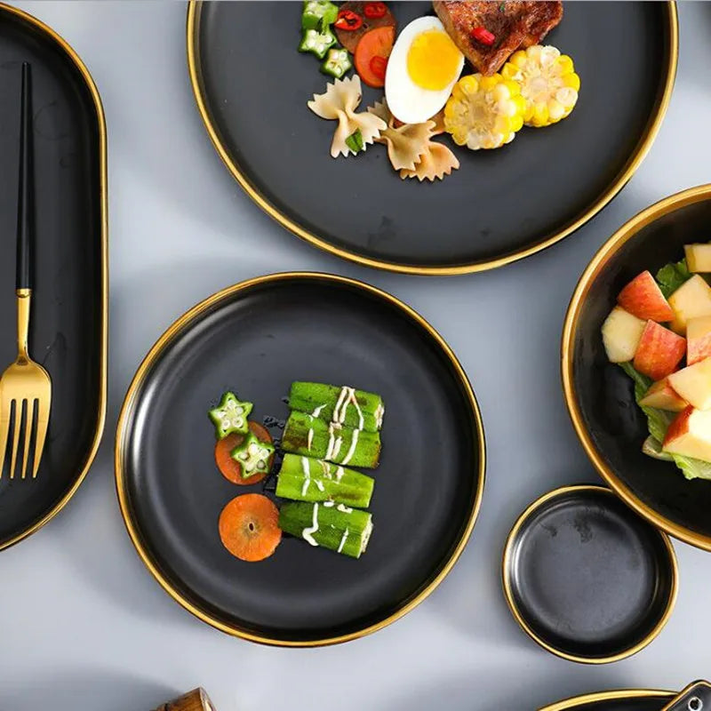 Gilt Rim Porcelain Dinnerware