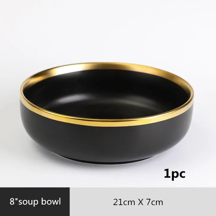 Gilt Rim Porcelain Dinnerware