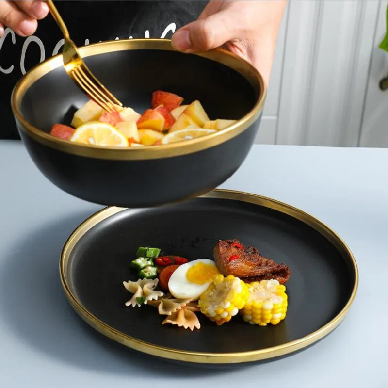 Gilt Rim Porcelain Dinnerware