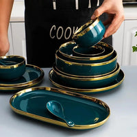 Golden Rim Ceramic Tableware