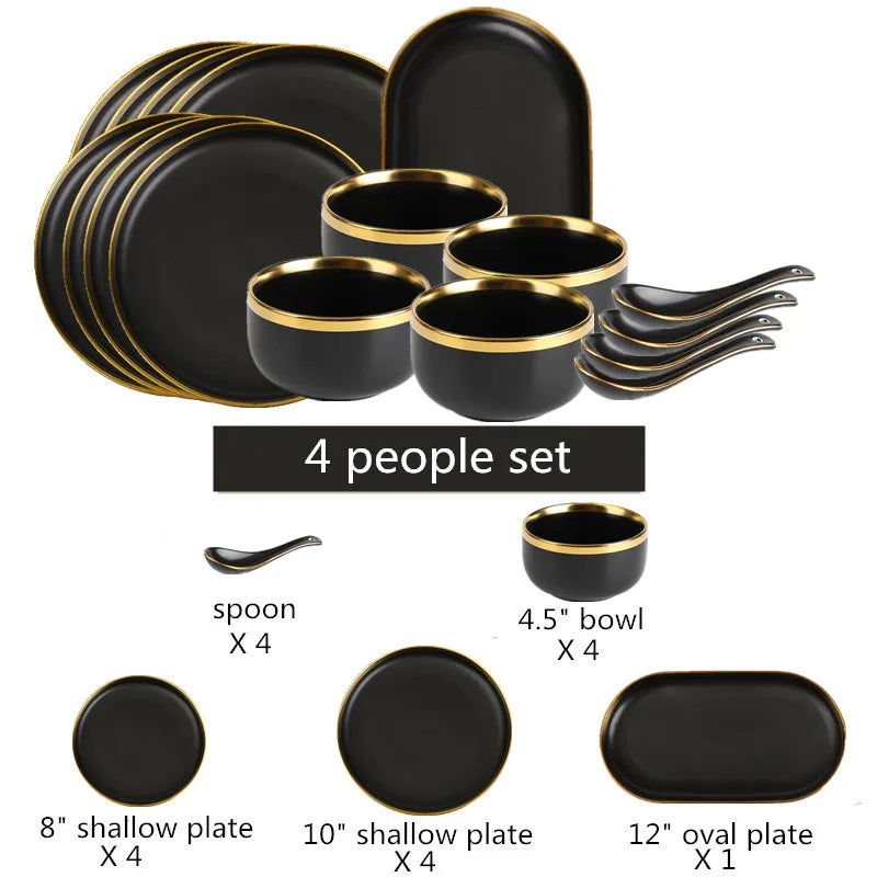 Gilt Rim Porcelain Dinnerware