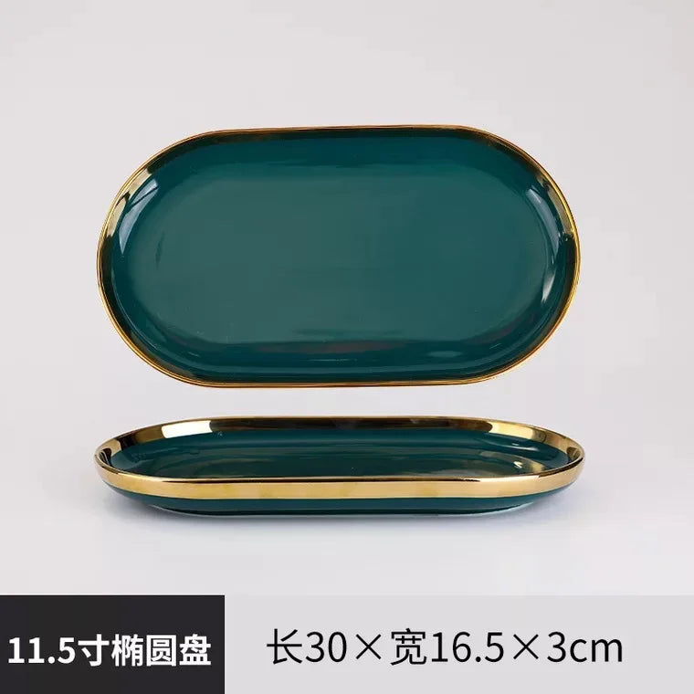 Golden Rim Ceramic Tableware