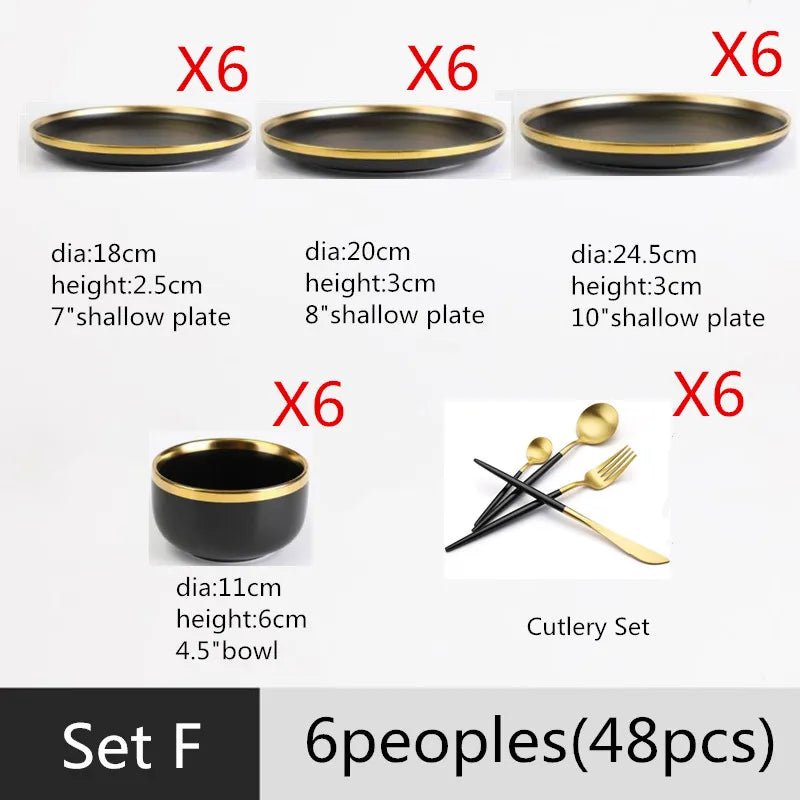 Gilt Rim Porcelain Dinnerware