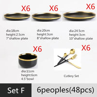 Gilt Rim Porcelain Dinnerware