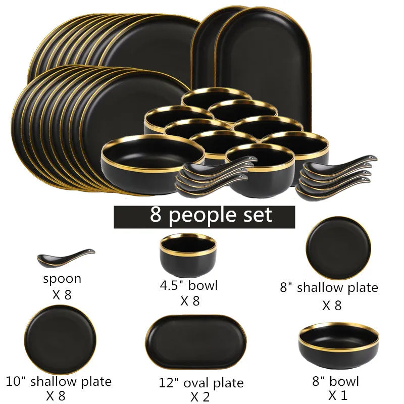Gilt Rim Porcelain Dinnerware