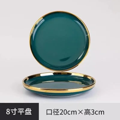 Golden Rim Ceramic Tableware