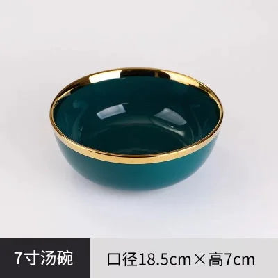 Golden Rim Ceramic Tableware