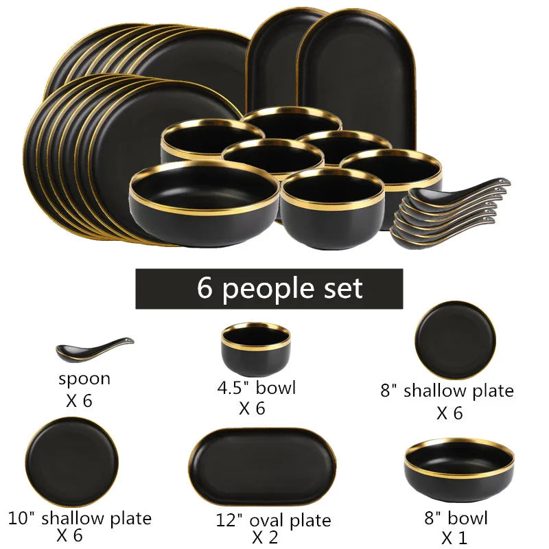 Gilt Rim Porcelain Dinnerware