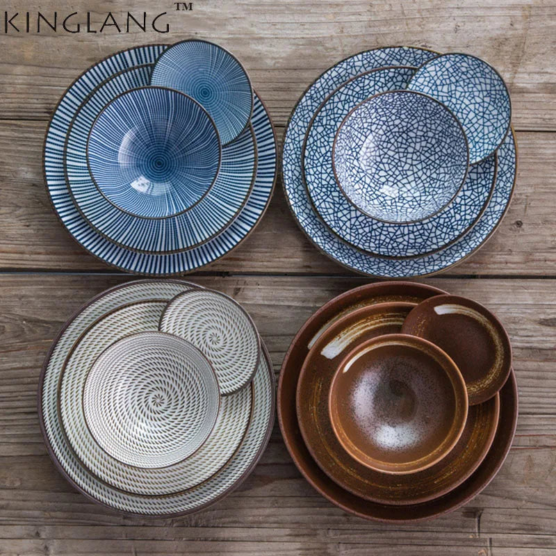 Japanese Blue Dinner Set