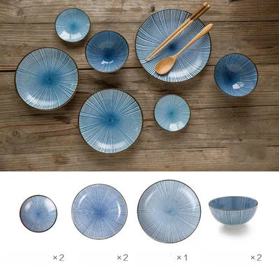 Japanese Blue Dinner Set