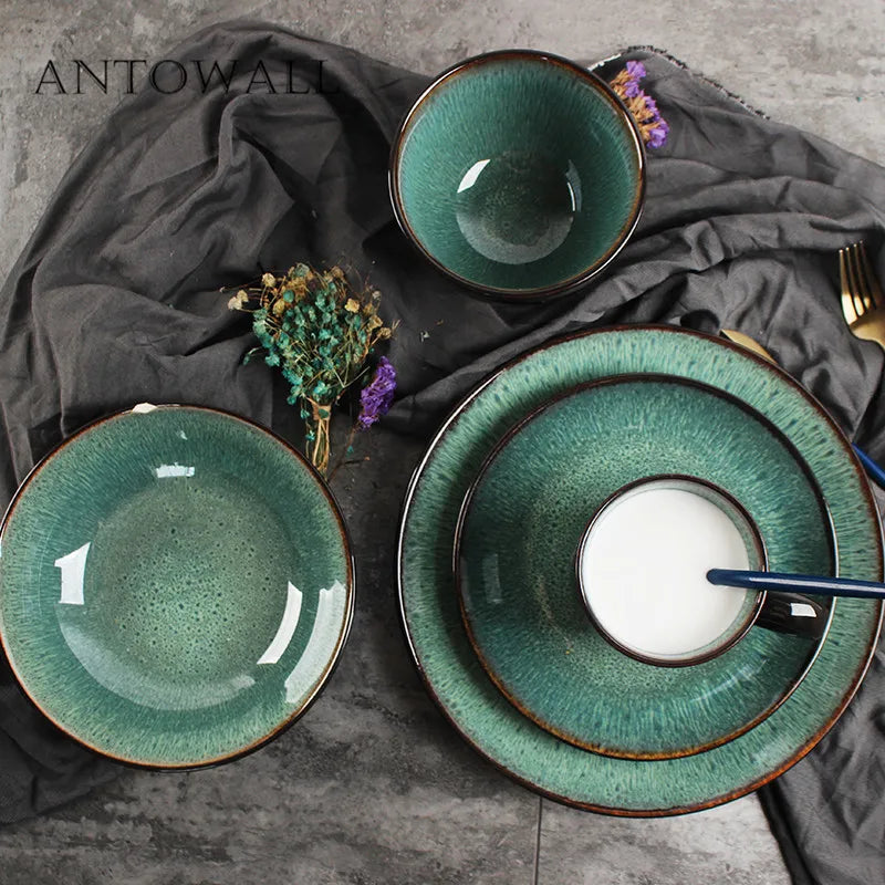 Peacock Glazed Dinnerware Set