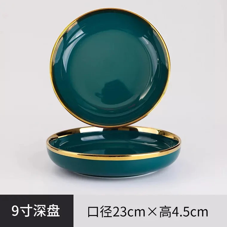 Golden Rim Ceramic Tableware