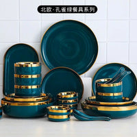 Golden Rim Ceramic Tableware