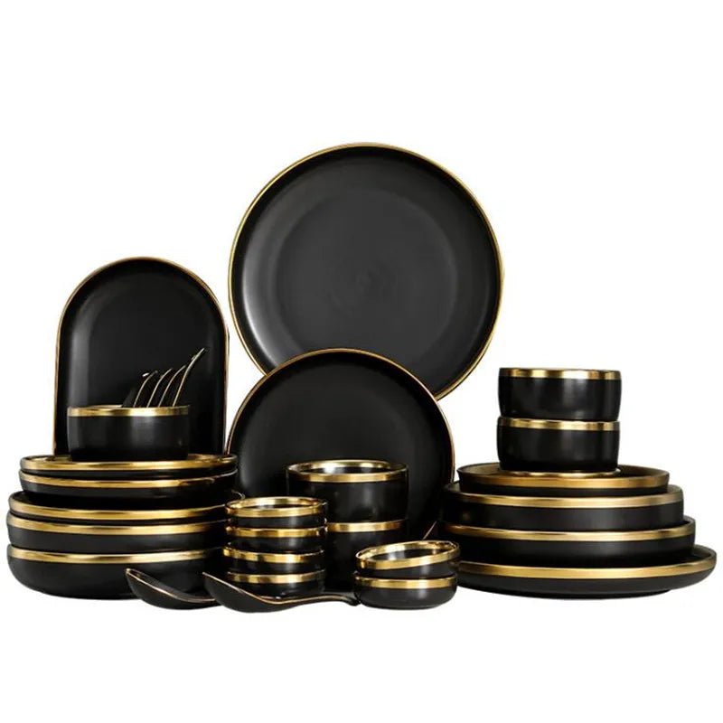 Gilt Rim Porcelain Dinnerware