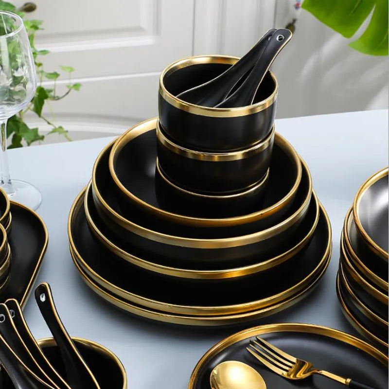 Gilt Rim Porcelain Dinnerware