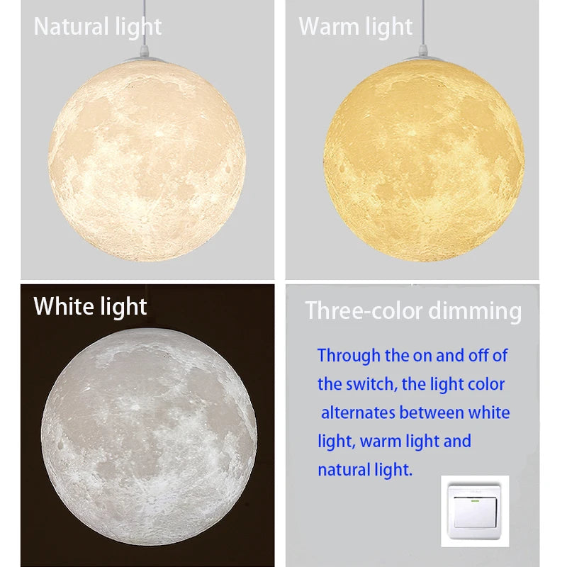 3D Moon Pendant Lamp