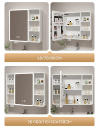 Corner Round Aluminium Mirror Cabinet – Wall Mounted Bathroom Storage