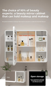 Corner Round Aluminium Mirror Cabinet – Wall Mounted Bathroom Storage