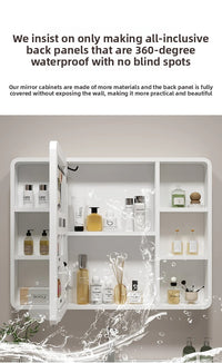 Corner Round Aluminium Mirror Cabinet – Wall Mounted Bathroom Storage