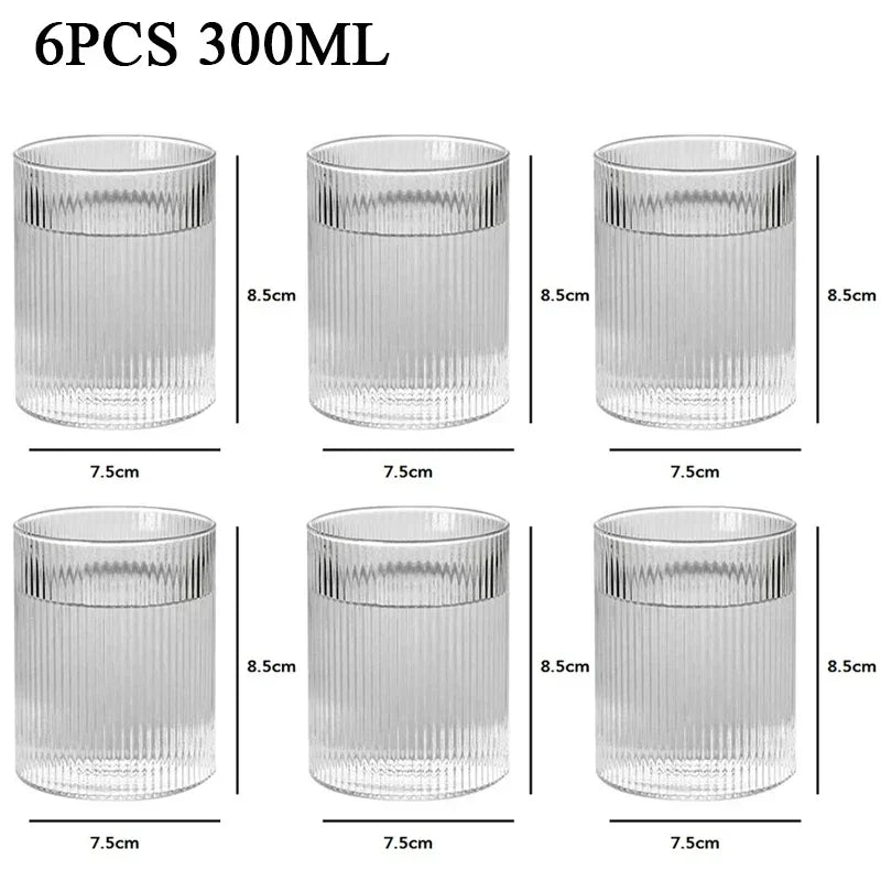 Vertical Ribbed Drinking Glass