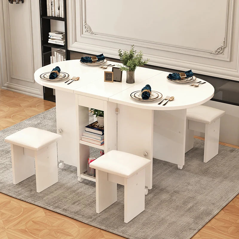 Folding Four Chair Dining Set