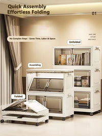 Large Capacity Multifunction Folding Storage Cabinet Dustproof Wardrobe Closet Organizer Easy-to-Install Storage Boxes