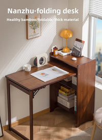Solid Wood Folding Desk Student Household Computer Desk Bedroom Small Apartment Bedside Study Small Table Simple Desk