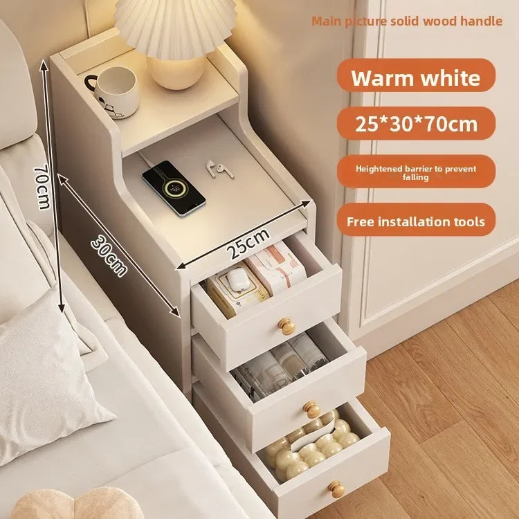 Bedside table Extremely narrow bedside crevice shelf bedside side low cabinet
