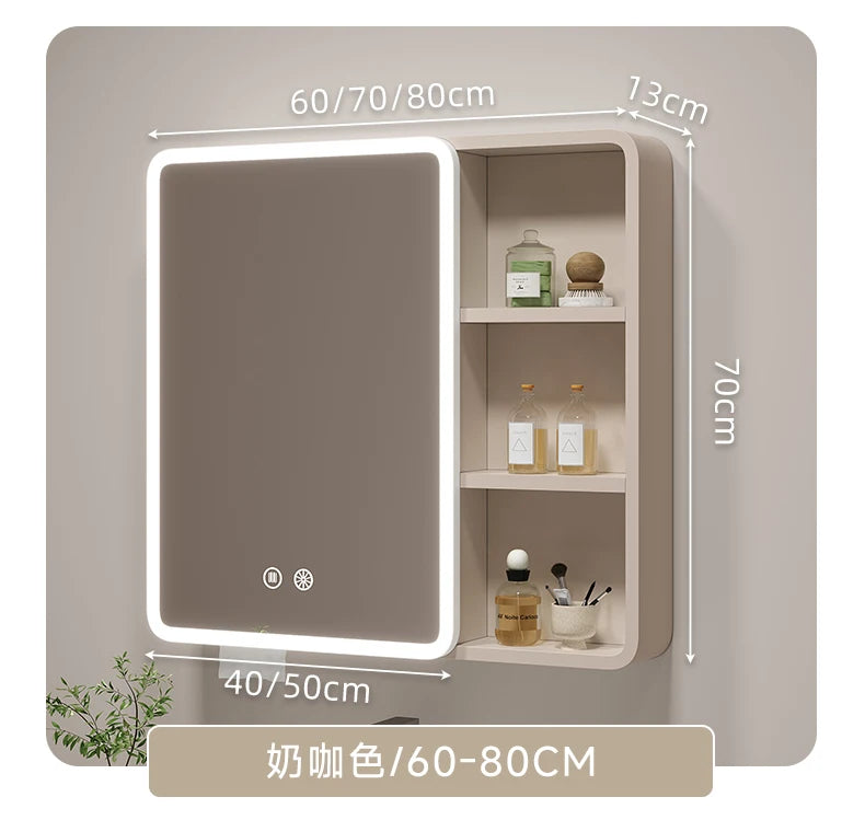 Corner Round Aluminium Mirror Cabinet – Wall Mounted Bathroom Storage