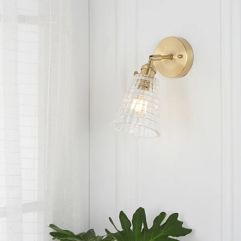 Brass Glass Wall Sconce
