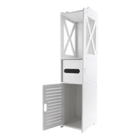 Bathroom Cabinet with Door, 80x20x12cm, Slim and Tall, PVC Material Waterproof, Easy to Install, Easy to Clean,