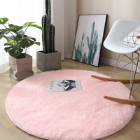 Round Fluffy Bedroom Rug