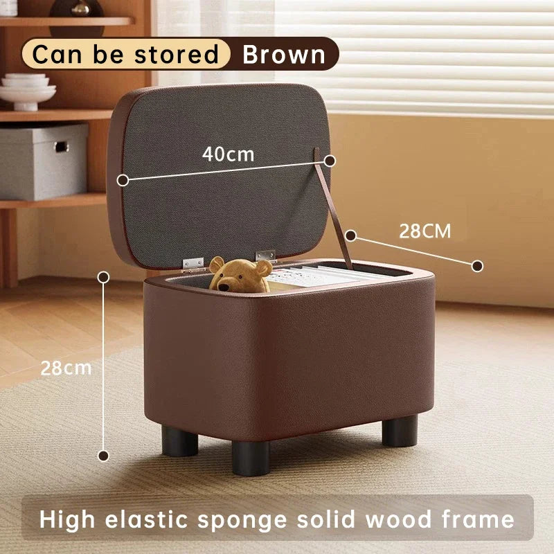 Upholstered Storage Ottoman Stool