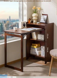 Solid Wood Folding Desk Student Household Computer Desk Bedroom Small Apartment Bedside Study Small Table Simple Desk