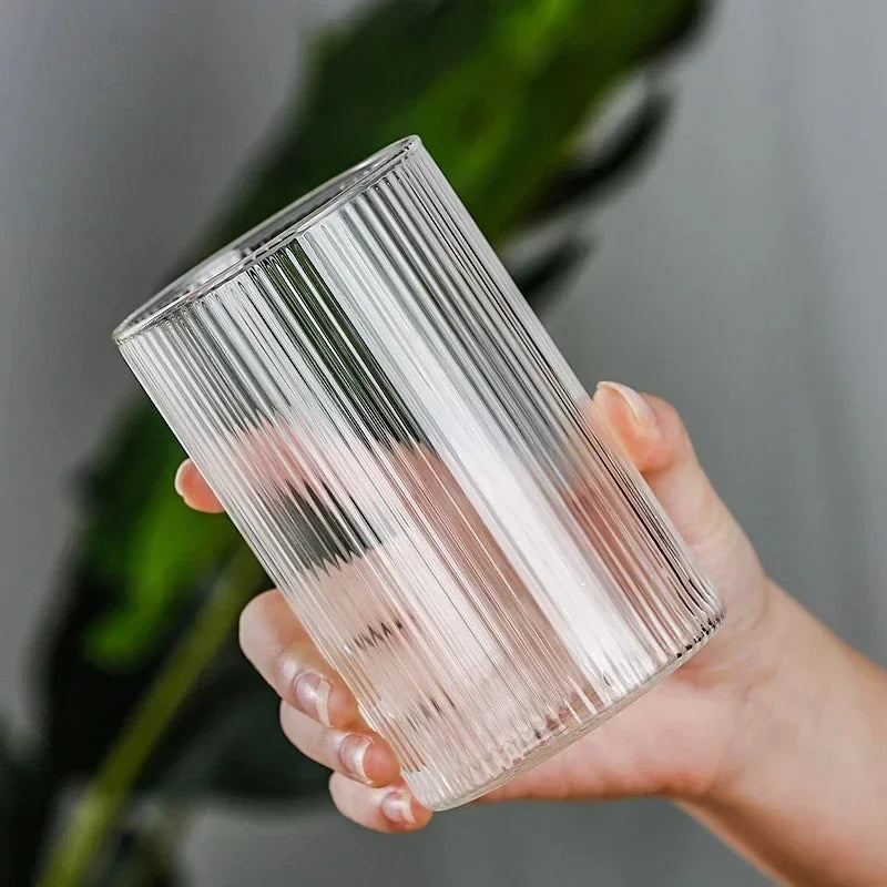 Vertical Ribbed Drinking Glass