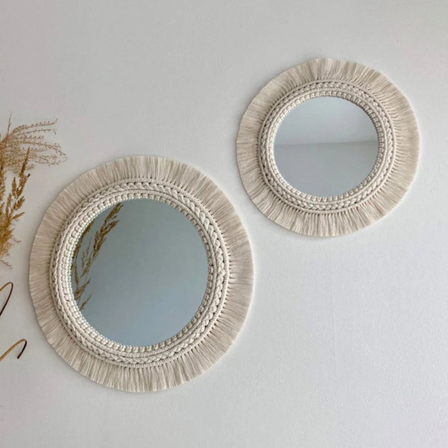 Macrame Round Wall Mirror