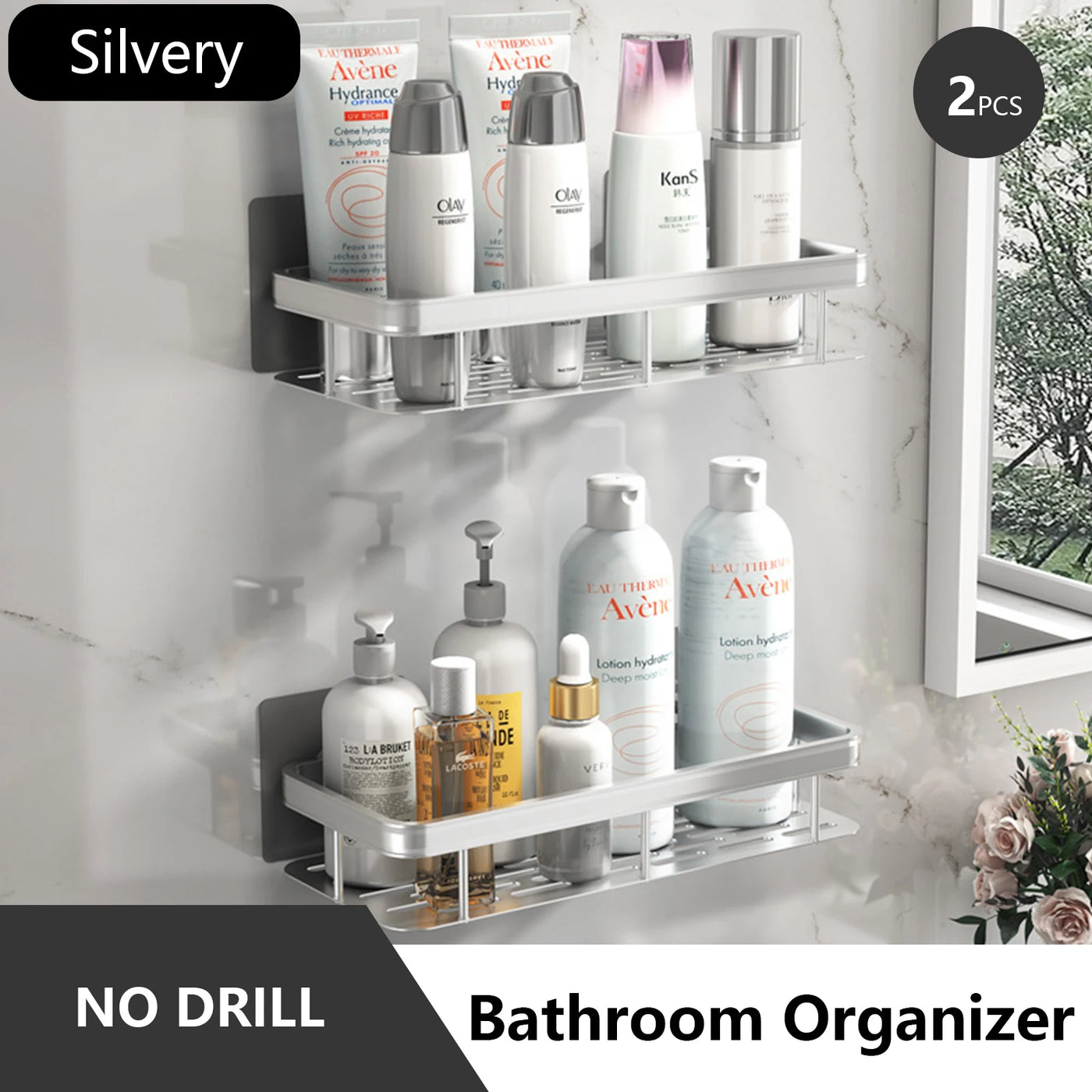 Rust-Resistant Bathroom Storage Shelf
