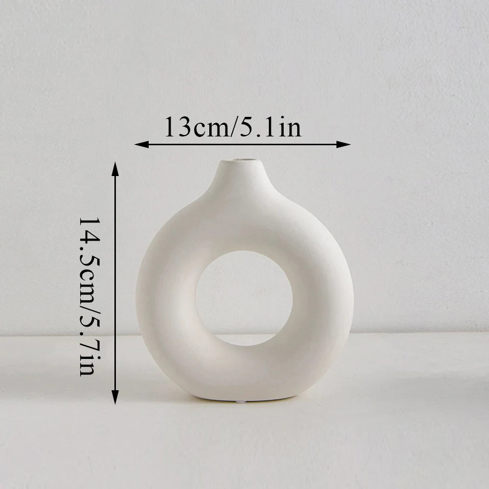 Hollow Circle Decorative Vase