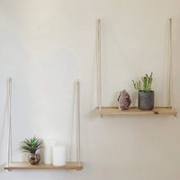 Rustic Wooden Rope Shelf