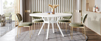 Tribesigns Round Dining Table for 4-6 People, 47-Inch Farmhouse Dinning Room Table Circle Kitchen Table, Industrial Dinner Table