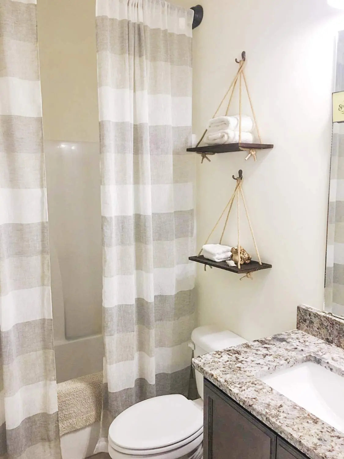 Rustic Wooden Rope Shelf