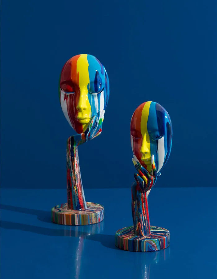 Colorful Abstract Mask Sculpture