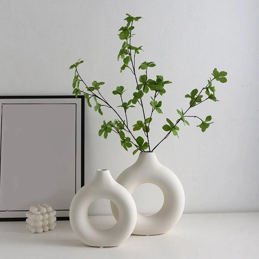 Hollow Circle Decorative Vase