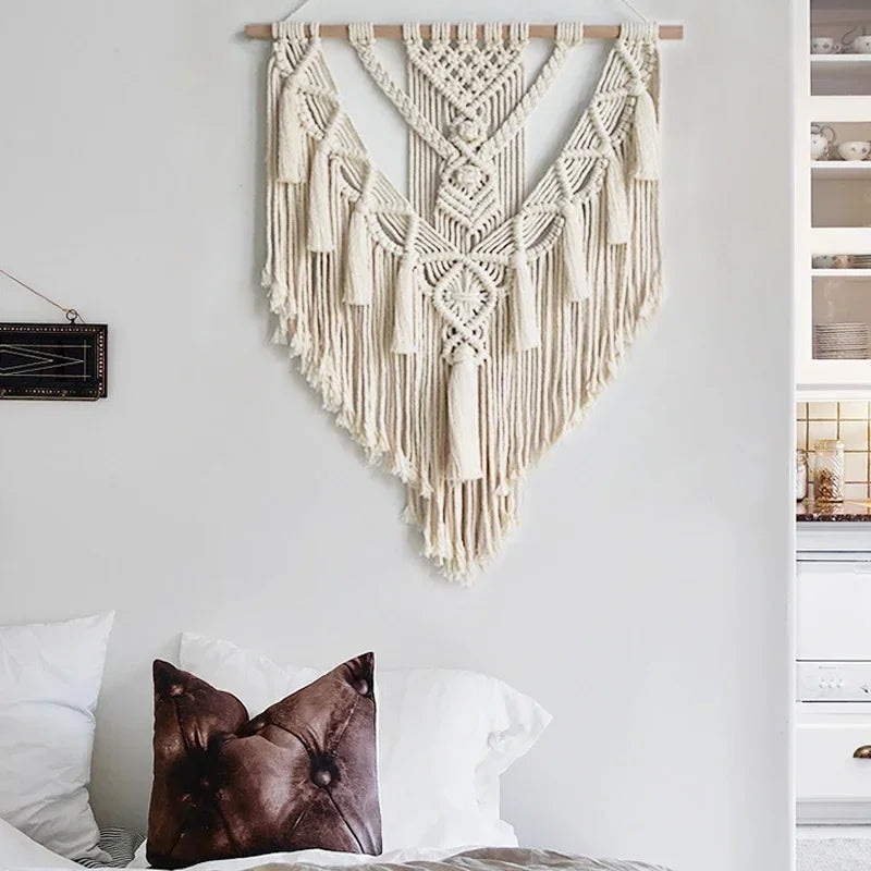 Handwoven Geometric Macrame Tapestry