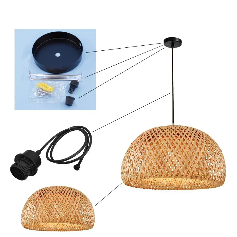 Handwoven Rattan Pendant Light