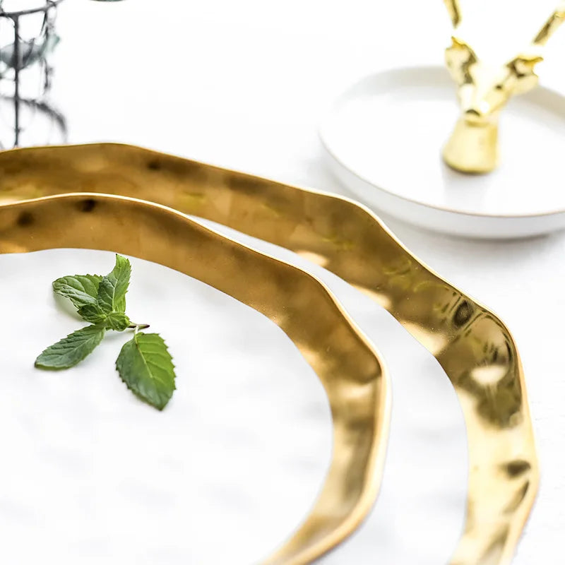 Gold Rim Porcelain Plate